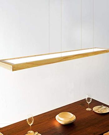 ZMH Lampa wisząca LED, drewniana, rustykalna, z możliwością ściemniani