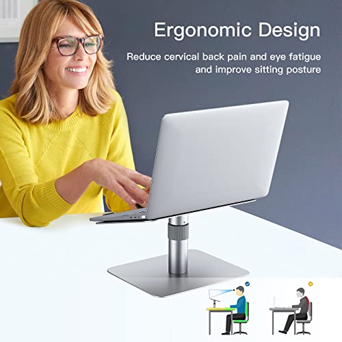 GMFIVE stojak na laptopa obracany o 360° regulowany uchwyt na laptopa na ergonomiczne biurko dom biuro uniwersalny wentylowany lekki akcesoria komputerowe kompatybilne z laptopem tabletem notebooka 31-17,3 cala srebrny - obrazek 6