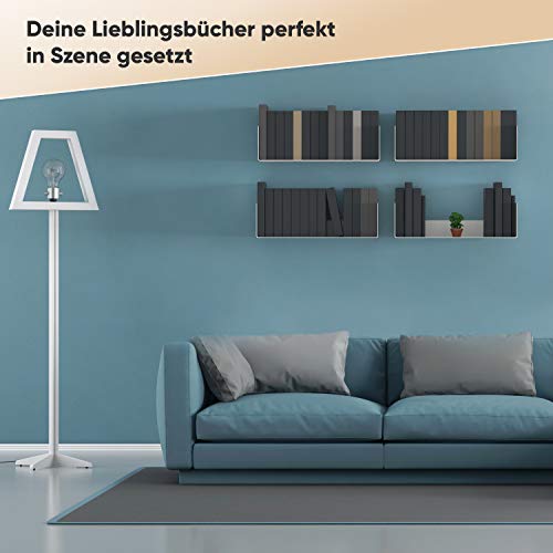 UNITURE® - 2-pak białych półek na książki - pływające półki na książki - obrazek 4