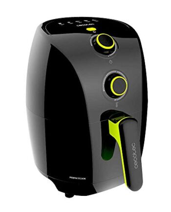 Cecotec Frytkownica na gorące powietrze, 1,5 l, Cecofry Compact Rapid Black. 900 W, bez oleju, termostat, regulowana temperatura do 200ºC, timer 30 min, pojemność 400 g ziemniaków, czarna