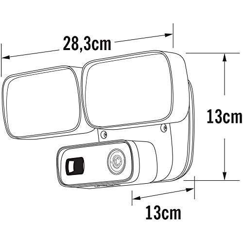 Konstsmide Kamera naświetlacza/szerokokątna kamera bezpieczeństwa 1080HD z wbudowanymi reflektorami 2 x 12 W, dwukierunkowa rozmowa i alarm syreny/bezpłatna aplikacja - obrazek 4