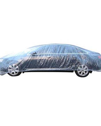 Mintice Przezroczyste plastikowe jednorazowe uniwersalne pokrowce na samochód deszcz kurz garaż pokrowiec wodoodporny tymczasowy 30 cm x 66 cm