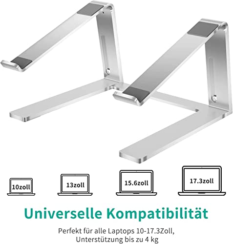 Newaner Stojak na laptopa z regulacją wysokości, aluminiowy, podwyższenie stojaka, kompatybilny z notebookami (10-17 cali) komputerami w tym MacBook Pro/Air Surface Lenovo Hp Asus Acer Dell MSI Samsung - obrazek 2