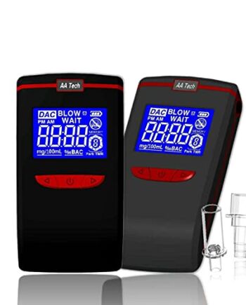 iBACheck Cyfrowy alkomat, alkomat z czujnikiem półprzewodnikowym. Oszczędność energii i długa żywotność baterii. Może wytrzymać ponad 500 testów, pasuje do 2 różnych ustników