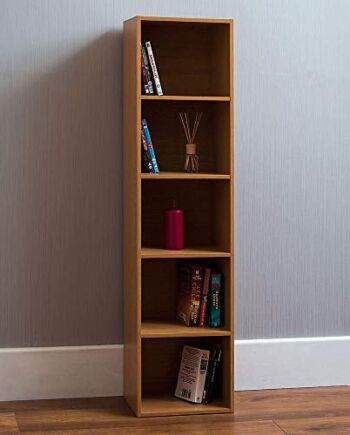 Vida Designs Oxford 5-poziomowy regał na książki, drewno dębowe, regał