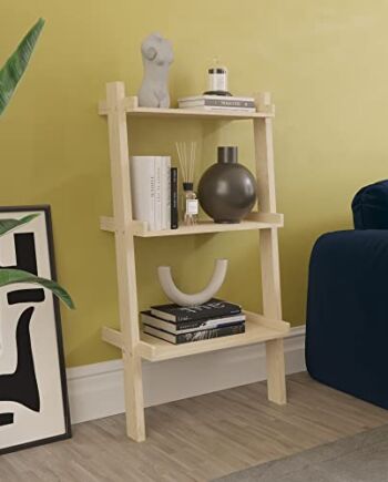 Vida Designs 3-poziomowy regał drabinkowy pochylona półka ekspozycyjna do salonu mebli biurowych (sosna)