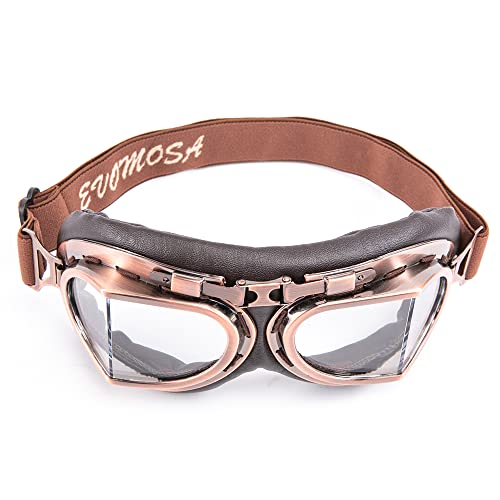 evomosa Gogle motocyklowe w stylu vintage, do jazdy na motocyklu, do j - obrazek 6