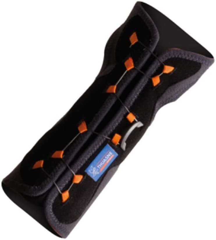 Orteza na nadgarstek do unieruchomienia z systemem zamykania Boa firmy Thuasne Sport – czarny/szary/pomarańczowy – rozmiar 2 (17-23 cm) - obrazek 3