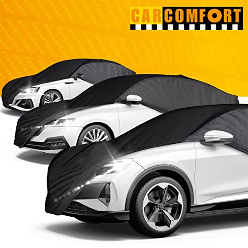 WALSER CarComfort plandeka samochodowa z polaru, do użytku wewnątrz i na zewnątrz, oddychająca, chroniąca lakier pokrowiec samochodowy, do użytku w pomieszczeniach, szary/czarny - obrazek 4