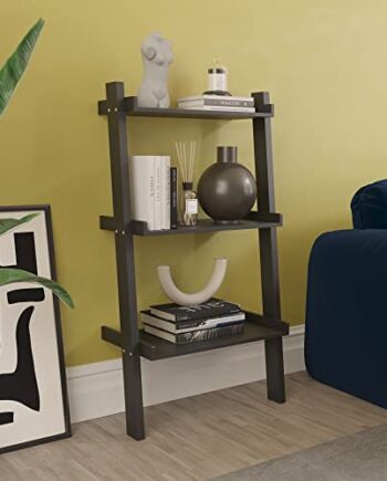 Vida Designs York 3-poziomowy regał drabinkowy pochylona półka ekspozycyjna salon meble biurowe (czarna)