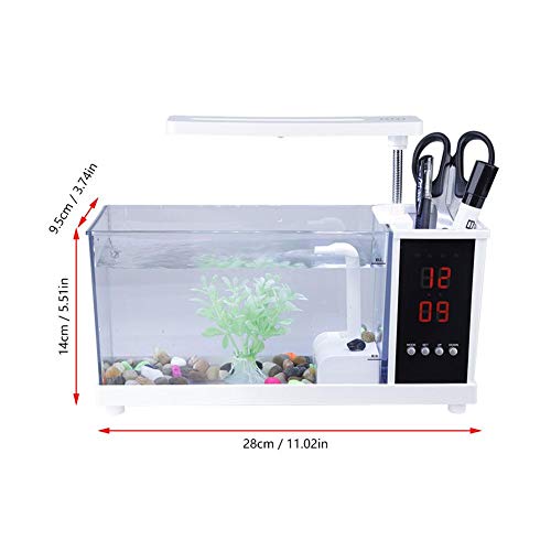 Shanbor Z funkcją zegara, wielofunkcyjne akwarium, oświetlenie LED do akwarium USB, wielofunkcyjne akwarium, wędkowanie do domowego akwarium skorupiaków (białe) - obrazek 9