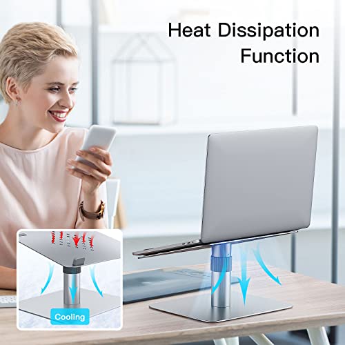 GMFIVE stojak na laptopa obracany o 360° regulowany uchwyt na laptopa na ergonomiczne biurko dom biuro uniwersalny wentylowany lekki akcesoria komputerowe kompatybilne z laptopem tabletem notebooka 31-17,3 cala srebrny - obrazek 4