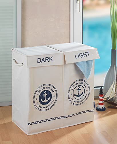 Wenko Kosz na pranie Duo Sylt w kolorze beżowym, poliester, 30 x 60 x - obrazek 5