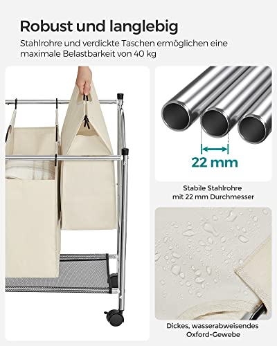 SONGMICS Kosz na pranie, kosz na pranie, sortownik na pranie z 4 wyjmo - obrazek 2