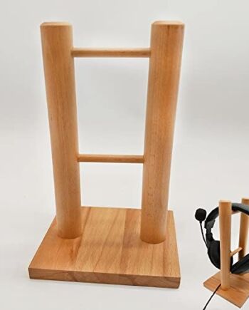 Drewniany uchwyt na słuchawki, drewniany uchwyt na słuchawki, stojak na słuchawki, drewniany wieszak na słuchawki, stojak na słuchawki, do słuchawek do gier i słuchawek DJ Studio na biurko