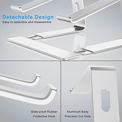 BoYata Przenośny stojak na laptopy i notebooki, z wentylacją, kompatybilny z ekranami 10~15,9 cala): MacBook Pro / Air, HP, Dell, Lenovo, Samsung, Acer, Huawei MateBook, kolor srebrny - obrazek 4