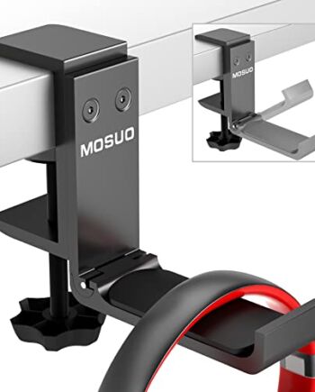 MOSUO Kopfhörer Ständer, Universal Kopfhörerhalter Aluminium Headset Halterung Gaming Headset Verstellbarer Klammer Kopfhörerständer für Bluetooth Kopfhörer, Kopfhörer Kinder, Schwarz