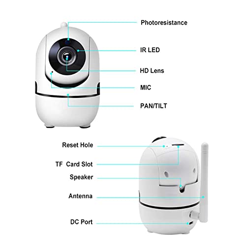 Denver SHC-150 kamera do monitoringu WiFi z IR LED do noktowizora, kamera do monitoringu wewnątrz z wykrywaniem ruchu do 10 m, HD 1280 x 720p, 12 kl./s, gniazdo micro SD do 128 GB - obrazek 7