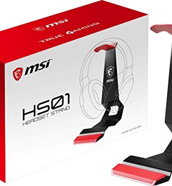 MSI Immerse HS01 gamingowy stojak na słuchawki (metal, 175 x 103 x 245 mm, czarno-czerwony)