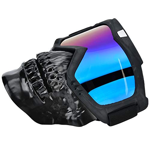 Alomejor Kask motocyklowy, gogle motocyklowe, maska na twarz z okularami, ochrona przed promieniowaniem UV, okulary do jazdy konnej, do sportów na świeżym - obrazek 5