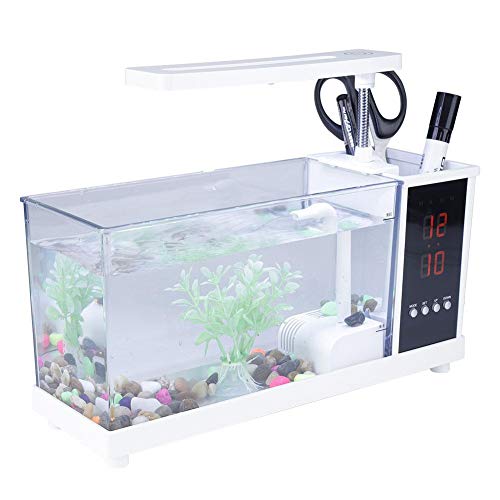 Shanbor Z funkcją zegara, wielofunkcyjne akwarium, oświetlenie LED do akwarium USB, wielofunkcyjne akwarium, wędkowanie do domowego akwarium skorupiaków (białe) - obrazek 5