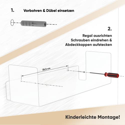 UNITURE® - 2-pak białych półek na książki - pływające półki na książki - obrazek 2