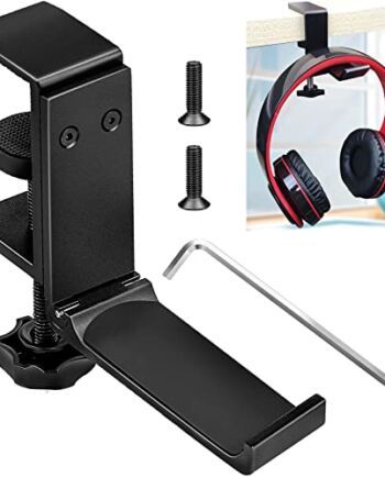 Aluminiowy uchwyt na słuchawki i słuchawki, regulowany stojak na słuchawki, uniwersalny uchwyt na słuchawki, czarny stojak na słuchawki, do wszystkich słuchawek gamingowych i słuchawek