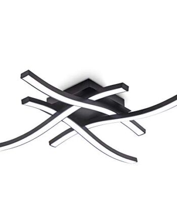 B.K.Licht 4-lampowa, zakrzywiona lampa sufitowa LED, 4000 K, biała, ne