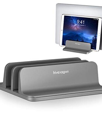 Hivexagon 2 gniazda pionowy stojak na laptopa regulowany rozmiar dokowania od 16 mm do 40 mm ze stopu aluminium oszczędność miejsca pasuje do większości laptopów PC104
