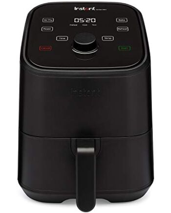 Instant Brands Vortex Mini frytkownica na gorące powietrze 4 w 1, 1300 W, 2 l z patelnią i mini piekarnikiem – zdrowe smażenie na gorące powietrze, pieczenie, smażenie i podgrzewacz potraw, czarna