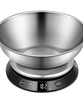 Cyfrowa waga kuchenna z miską, ładowana przez USB, waga do gotowania i pieczenia, waga kuchenna do uncji żywności i gramów, duża cyfrowa waga kuchenna z miską ze stali nierdzewnej, 1,4 l