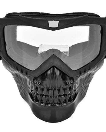Motorradhelm Brille Motorrad Gesichtsmaske mit Brille UV-Schutz Reitbrille für Outdoor-Sportarten(Transparent)