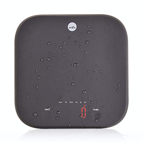 Wilfa SPLASH waga kuchenna – waga cyfrowa o pojemności 5 kg, powierzchnia pokryta silikonem, wyświetlacz LCD, czarna - obrazek 10