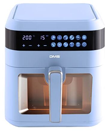 DMS Frytkownica na gorące powietrze XXXL 7 l, frytkownica | piekarnik | grill na gorące powietrze | Cooker | beztłuszczowa i bez oleju | łącznie z 10 programami i cyfrowym wyświetlaczem dotykowym | timer | HFG-7 (niebieska)