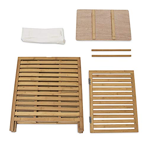 Relaxdays Skrzynia na pranie, bambus, naturalna - obrazek 2