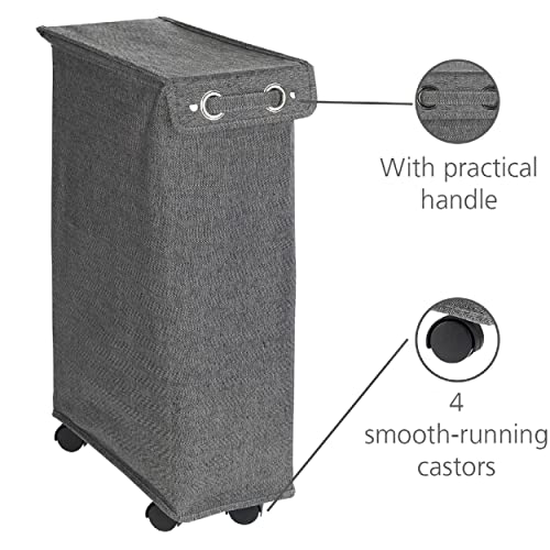 Wenko Corno Prime kosz na pranie z pokrywką, pojemność: 43 l, poliester, 18 x 60 x 40 cm, czarny - obrazek 11