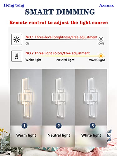 Lampa sufitowa LED, przyciemniana, z pilotem zdalnego sterowania, 3000–6000 K, nieregularny, prostokątny kształt, akrylowa, do salonu, kuchni, energooszczędna, dekoracyjna, biała, 140 x 80 cm / 115 W - obrazek 4