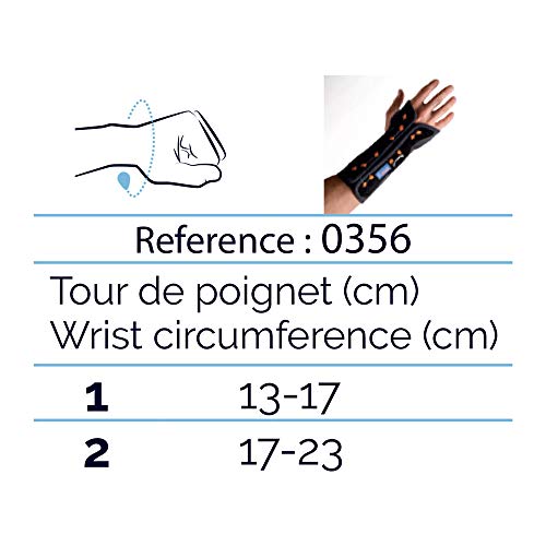 Orteza na nadgarstek do unieruchomienia z systemem zamykania Boa firmy Thuasne Sport – czarny/szary/pomarańczowy – rozmiar 2 (17-23 cm) - obrazek 2