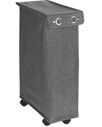 Wenko Corno Prime kosz na pranie z pokrywką, pojemność: 43 l, poliester, 18 x 60 x 40 cm, czarny