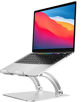 Stojak na laptopa na biurko, stojak na komputer o regulowanej wysokości, ergonomiczny aluminiowy podest na laptopa kompatybilny z MacBook, Air, Pro, Dell XPS, Samsung, wszystkie laptopy 10-16 cali - srebrny