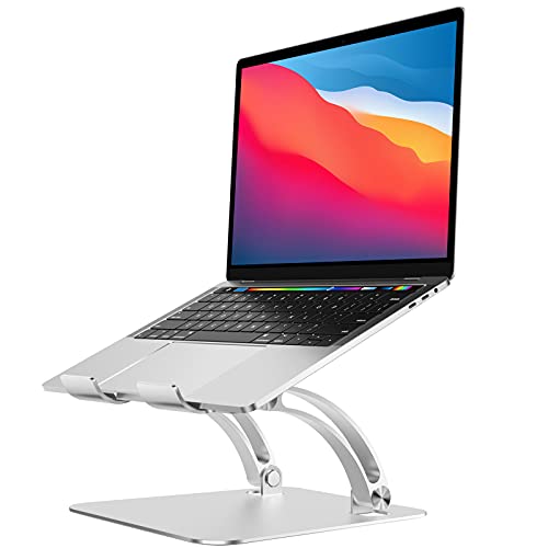 Stojak na laptopa na biurko, stojak na komputer o regulowanej wysokości, ergonomiczny aluminiowy podest na laptopa kompatybilny z MacBook, Air, Pro, Dell XPS, Samsung, wszystkie laptopy 10-16 cali - srebrny