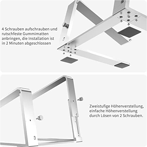 Newaner Stojak na laptopa z regulacją wysokości, aluminiowy, podwyższenie stojaka, kompatybilny z notebookami (10-17 cali) komputerami w tym MacBook Pro/Air Surface Lenovo Hp Asus Acer Dell MSI Samsung - obrazek 3