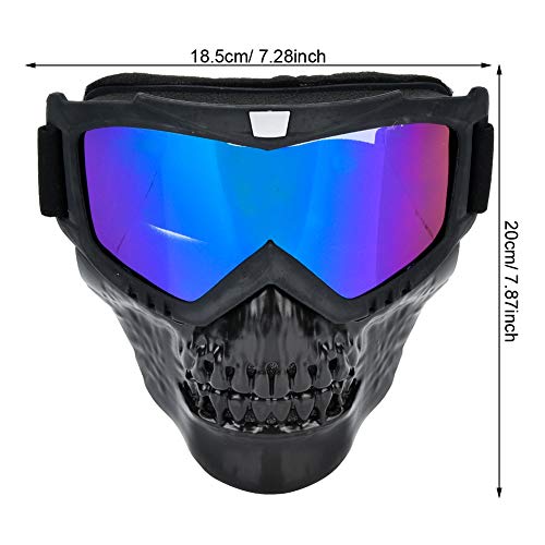 Alomejor Kask motocyklowy, gogle motocyklowe, maska na twarz z okularami, ochrona przed promieniowaniem UV, okulary do jazdy konnej, do sportów na świeżym - obrazek 8