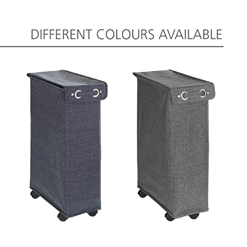 Wenko Corno Prime kosz na pranie z pokrywką, pojemność: 43 l, poliester, 18 x 60 x 40 cm, czarny - obrazek 9