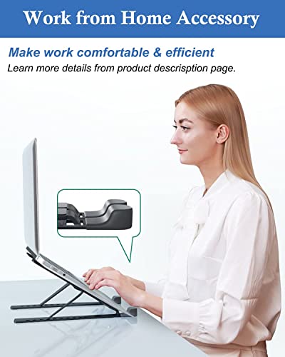 FINIBO Stojak na laptopa, 8-stopniowa regulacja wysokości, składany aluminiowy uchwyt na laptopa, przenośny stojak na notebooka, kompatybilny z MacBook Pro Air, Dell, HP i tabletami 10-15,6" (czarny) - obrazek 2