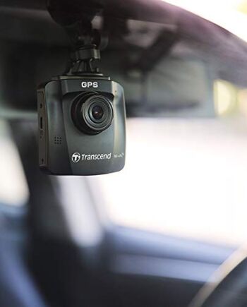 Transcend Kamera samochodowa DrivePro 250 z czujnikiem obrazu o wysokiej czułości STARVIS, wbudowany GPS, Wi-Fi i bateria z trybem parkowania i wideo poklatkowe TS-DP250A-32G