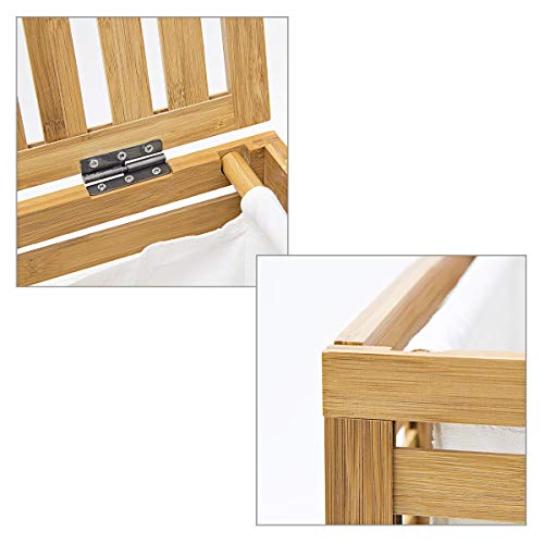 Relaxdays Skrzynia na pranie, bambus, naturalna - obrazek 3