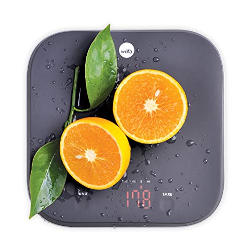 Wilfa SPLASH waga kuchenna – waga cyfrowa o pojemności 5 kg, powierzchnia pokryta silikonem, wyświetlacz LCD, czarna - obrazek 8