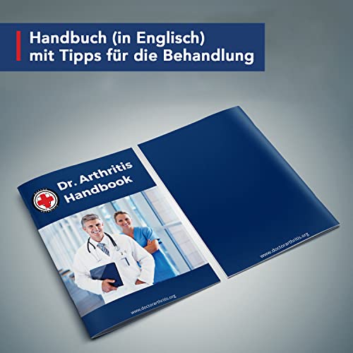 Dr. Arthritis - bandaż na stopy z włóknami miedzianymi (para) wraz z podręcznikiem lekarza - bandaż na kostkę/podkolanówki idealne do urazów i skręceń - skarpety uciskowe damskie i męskie - czarne (M) - obrazek 8