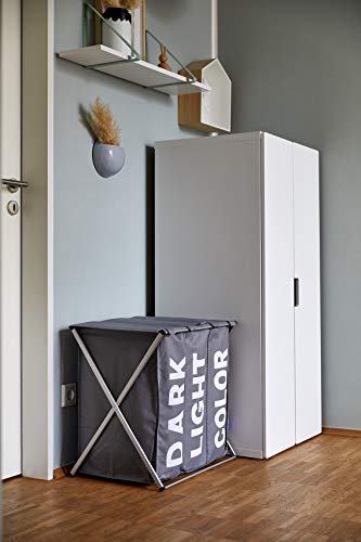 WENKO Kosz na pranie Trio Top szary, kosz na pranie, 118 l - obrazek 5